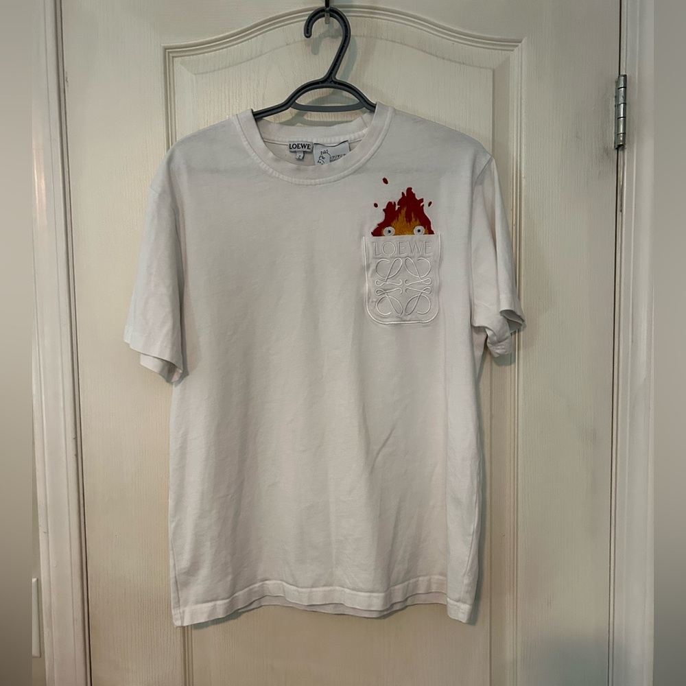 🌟Host Pick🌟 Loewe x Studio Ghibli White T-Shirt with Red Flame Design